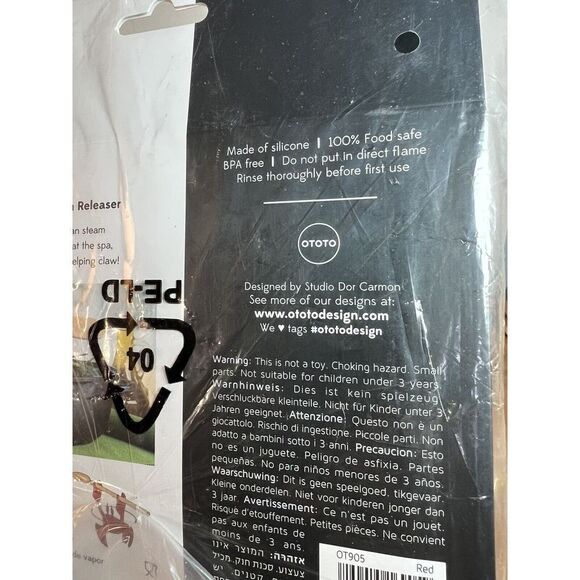 OTOTO Red The Crab Silicone Spoon Utensil Holder & Steam Releaser NEW - Picture 5 of 5